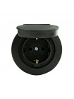 Розетка з заземленням з кришкою антрацит xOne OVIVO 406-250000-249