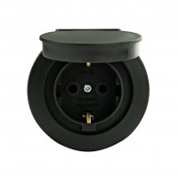 Розетка з заземленням з кришкою антрацит xOne OVIVO 
406-250000-249