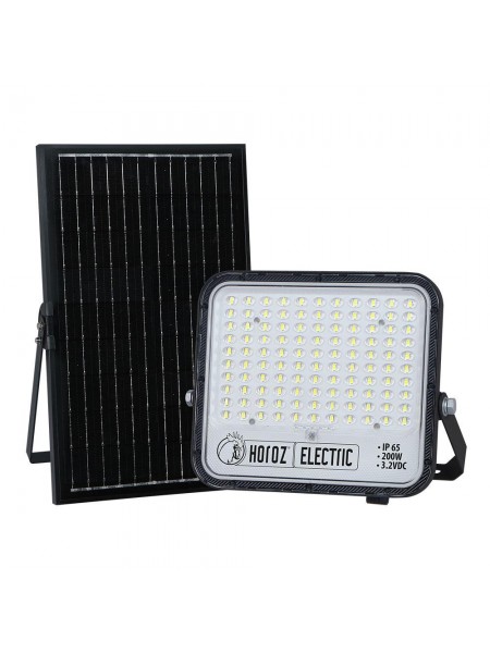 Прожектор світлодіодний з сонячною панеллю TIGER PRO-200 200W 6400K HOROZ ELECTRIC 
068-012-1200-010