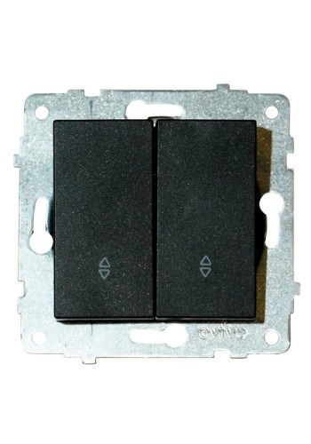 Механізм вимикача прохідний 2-клавішний GRANO чорний OVIVO 600-000217-211