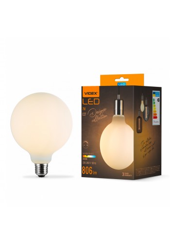 LED лампа VIDEX Filament VL-DG125MO 7W E27 3000K Porcelain dimmable VL-DG125MO - 484534