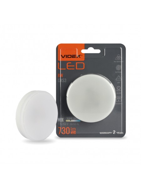 LED лампа VIDEX GX53 8W 3000K 220V VL-GX53-08533 - 486224