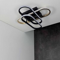 Світильник LED smart DIOR+пульт 90W 3000-5000K IP20 квадрат чорний + золото Violux ( 220915 )