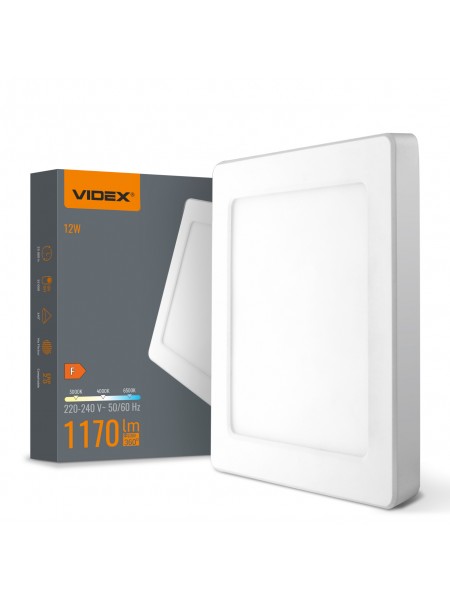 LED світильник квадратний VIDEX DL6S 12W 3000K-4000K-6500K White VL-DL6S-12CW - 487931