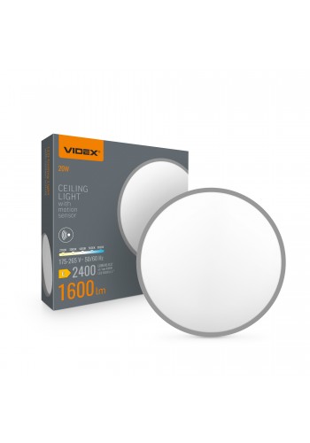 LED Світильник накладний з датчиком руху VIDEX VL-CLR-200-2G 20W 2700-6500K VL-CLR-200-2G - 400196