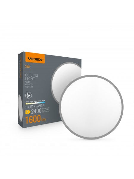 LED Світильник накладний з датчиком руху VIDEX VL-CLR-200-2G 20W 2700-6500K VL-CLR-200-2G - 400196
