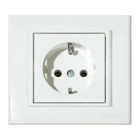 Розетка одинарна з заземленням біла MINA OVIVO 
401-010300-217