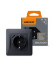 Розетка одинарна із заземленням з USB+USB-C чорний графіт VIDEX BINERA VF-BNSK1GUC-BG - 485272