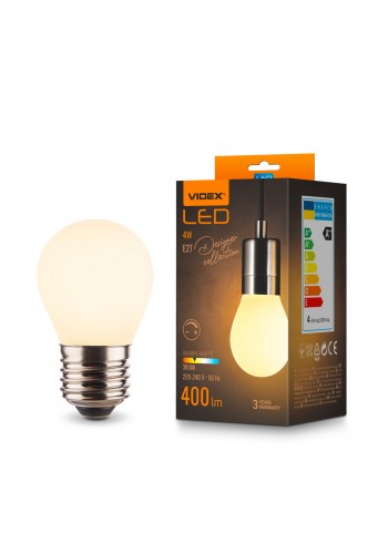 LED лампа VIDEX Filament VL-DG45MO 4W E27 3000K Porcelain dimmable VL-DG45MO - 484480