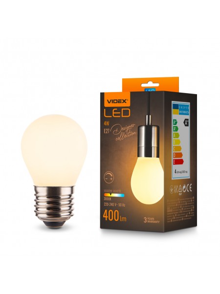 LED лампа VIDEX Filament VL-DG45MO 4W E27 3000K Porcelain dimmable VL-DG45MO - 484480
