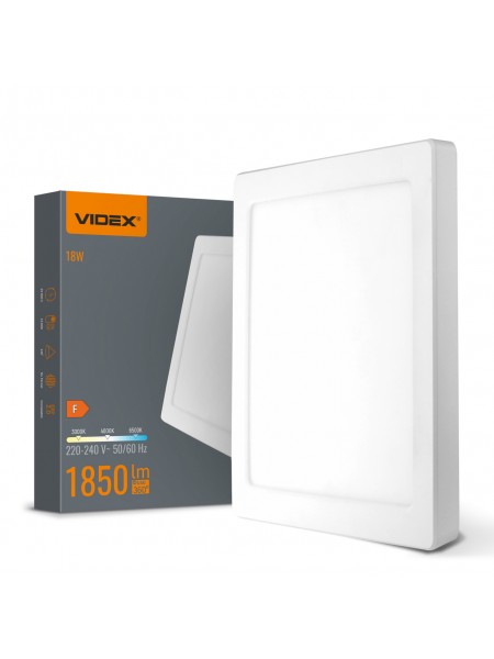 LED світильник квадратний VIDEX DL6S 18W 3000K-4000K-6500K White VL-DL6S-18CW - 487948