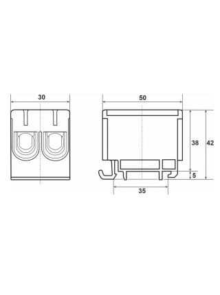 Клемник на DIN-рейку Al 6-50/Cu 4 2.5-50 мм² жовто-зелений Промфактор ( FT1050G2 )