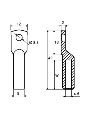 Наконечник мідно-луджений Промфактор DT(G) 010 ( CL/CRG-10-8 )