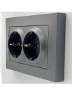 Розетка EL-BI VEGA антрацит матовий 2-на з заземленням ( 510-016730-907 )