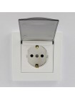 Розетка EL-BI VEGA білий мат 1-на з заземленням з кришкою ( 510-016200-218 )