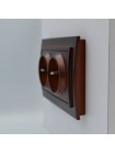 Розетка ELBI ZENA Woodline червоне дерево 2-на з заземленням ( 500-012900-907 )