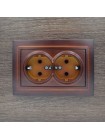 Розетка ELBI ZENA Woodline червоне дерево 2-на з заземленням ( 500-012900-907 )