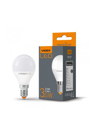 LED лампа VIDEX G45e 3.5W E14 4100K VL-G45e-35144 - 292502