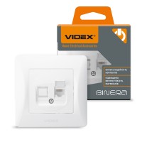 Розетка CAT3 одинарна телефонна біла VIDEX BINERA VF-BNSK1TF3-W - 295114