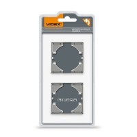 Рамка біле скло на 2 місця вертикальна VIDEX BINERA VF-BNFRG2V-W - 480079