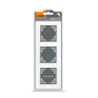 Рамка біле скло на 3 місця вертикальна VIDEX BINERA VF-BNFRG3V-W - 480130