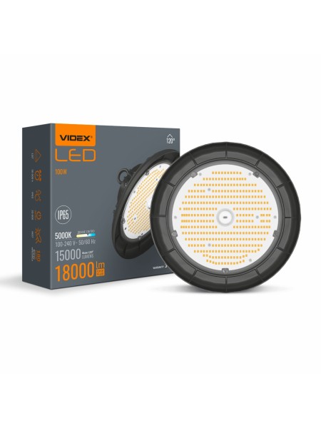 LED світильник висотний ХайБей VIDEX 100W 5000K 18000Lm Чорний VL-HB01-1005B - 484633