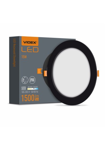 LED світильник Back вбудований круглий VIDEX 15W 5000K Black VL-DLBR-155B - 485258