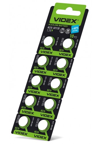 Батарейка годинникова Videx AG10/LR1130 BLISTER CARD 10 шт AG10/10B/1.5V - 291680