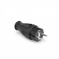 Вилка мережева IP44 з/з пряма 16А чорна TITANUM STANDARD ТF-PL116IP-B - 485081