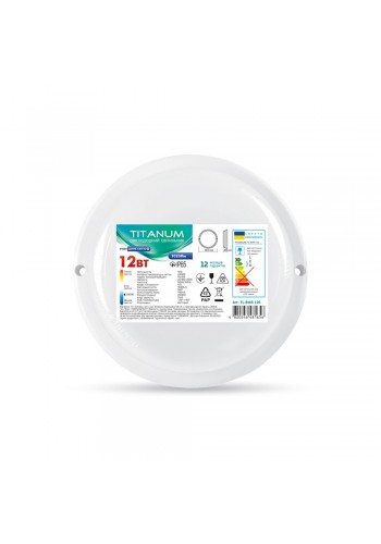 LED світильник вологозахищений круглий TITANUM 12W 6500K TL-BHR-126 TL-BHR-126 - 481656