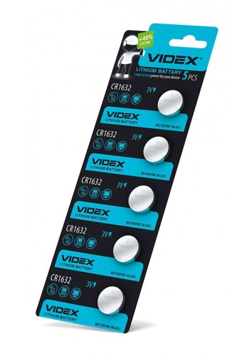 Батарейка літієва Videx CR1632 5шт BLISTER CARD CR1632 5pc - 291635