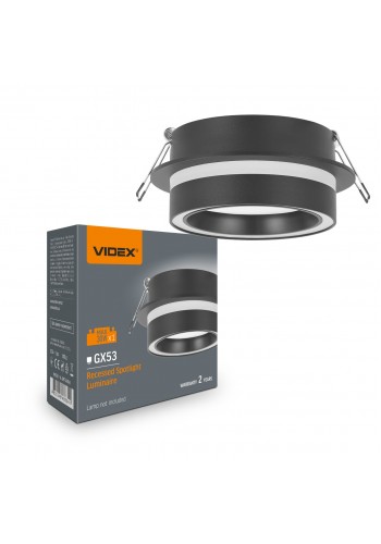 Світильник VIDEX під лампу GX53 врізний Чорний (VL-SPF34R-B) VL-SPF34R-B - 488341
