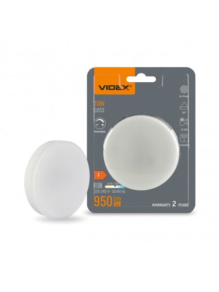 LED лампа VIDEX GX53D 10W 4100K 220V димерна VL-GX53D-10534 - 488181