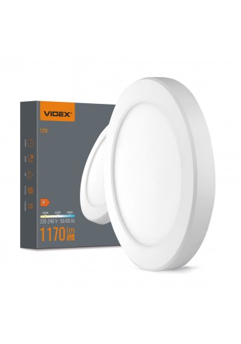 LED світильник круглий VIDEX DL6R 12W 3000K-4000K-6500K White VL-DL6R-12CW - 487900