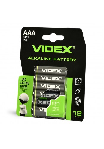 Батарейка лужна VIDEX LR03/AAA 12шт BLISTER LR03/12B/AAA/1.5V - 486187