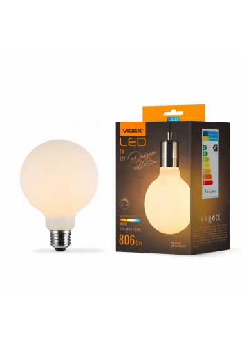 LED лампа VIDEX Filament VL-DG80MO 7W E27 3000K Porcelain dimmable VL-DG80MO - 484497
