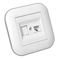 Розетка комп’ютерна (CAT6) LOFT білий+сірий OVIVO 
404-010303-229
