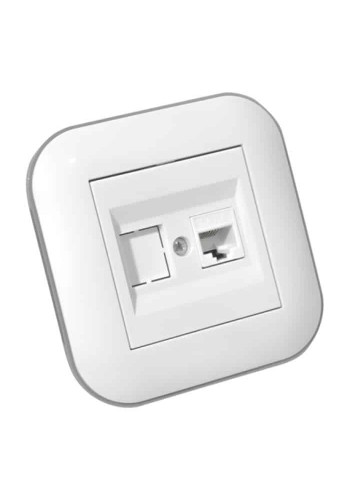Розетка комп’ютерна (CAT6) LOFT білий+сірий OVIVO 404-010303-229