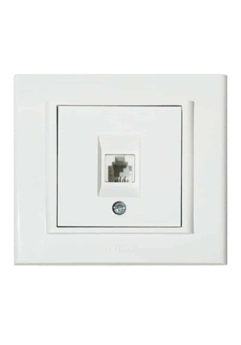 Розетка телефонна біла MINA OVIVO 401-010300-221