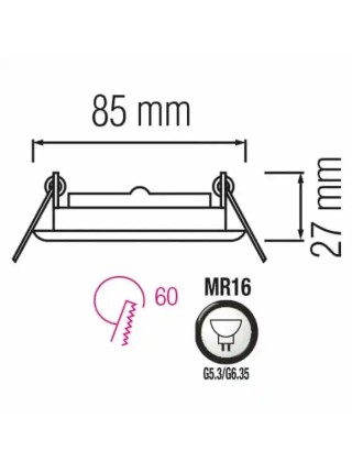 Світильник галогенний ORKIDE хром HOROZ ELECTRIC 
015-007-0050-030