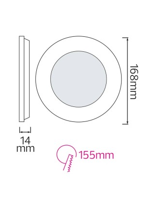 Світлодіодний світильник врізний Slim-12 12W 6400K HOROZ ELECTRIC 
056-003-0012-040