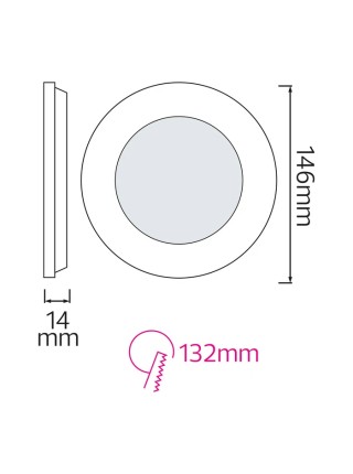 Світлодіодний світильник врізний Slim-9 9W 6400K HOROZ ELECTRIC 
056-003-0009-040