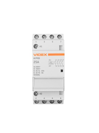 Модульний контактор 4п 25А 4НВ VF-RS-MC4O-25 VIDEX RESIST VF-RS-MC4O-25 - 485425