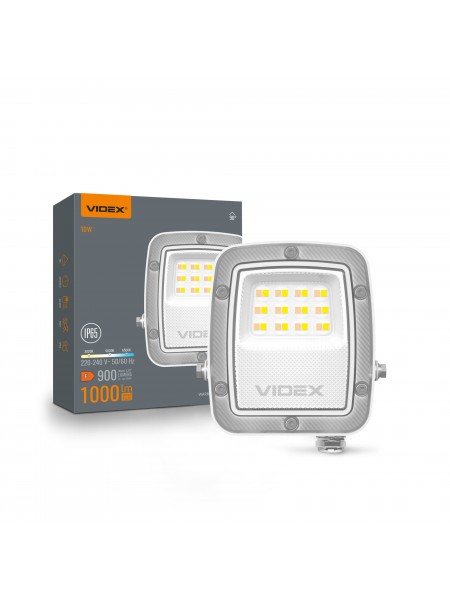 LED прожектор VIDEX F5 10W 3000-5000-6500K 230V White (VL-F5-010CW) VL-F5-010CW - 400462