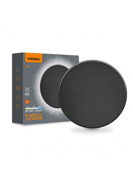 LED світильник настінний IP65 VIDEX WL03 12W 3000K-4000K-6500K Black VL-WL03-12CB - 487962
