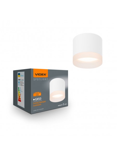 Світильник VIDEX під лампу GX53 накладний Білий (VL-SPF25A-W) VL-SPF25A-W - 485876
