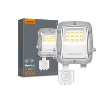 LED прожектор VIDEX F5 10W 3000-5000-6500K з датчиком руху 230V White (VL-F5-010CW-S) VL-F5-010CW-S - 400455