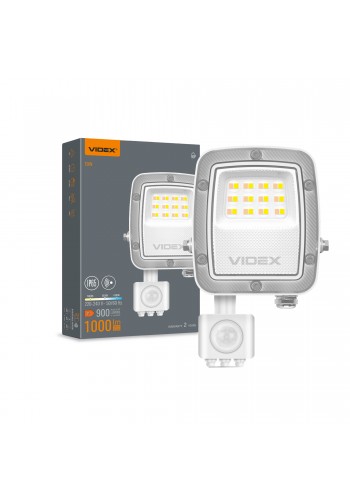 LED прожектор VIDEX F5 10W 3000-5000-6500K з датчиком руху 230V White (VL-F5-010CW-S) VL-F5-010CW-S - 400455
