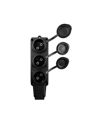 Колодка Violux каучук настінна 3-на без заземлення з кришкою IP44 ( 930710 )