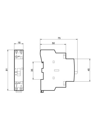 Контактор модульний MCF3i 25-20 2P з ручним керуванням Промфактор ( MCF3i2520230 )